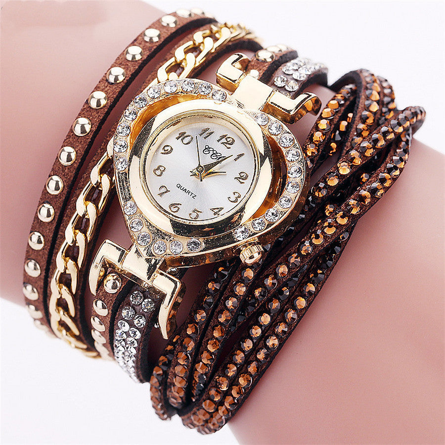 Ladies Round Diamond Love Dial Bracelet Watch Limorista