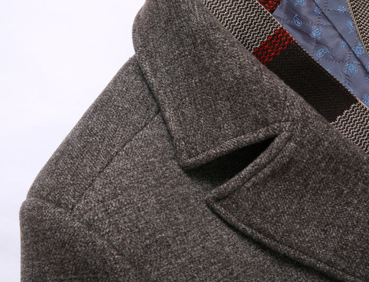 Thick Quilted Lapel Collar Men&