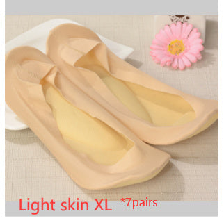 3D Arch Foot Massage Health Care Women Summer Socks Ice Silk Socks Shallow Mouth Silica Gel Invisible Slippers Feet Care Limorista