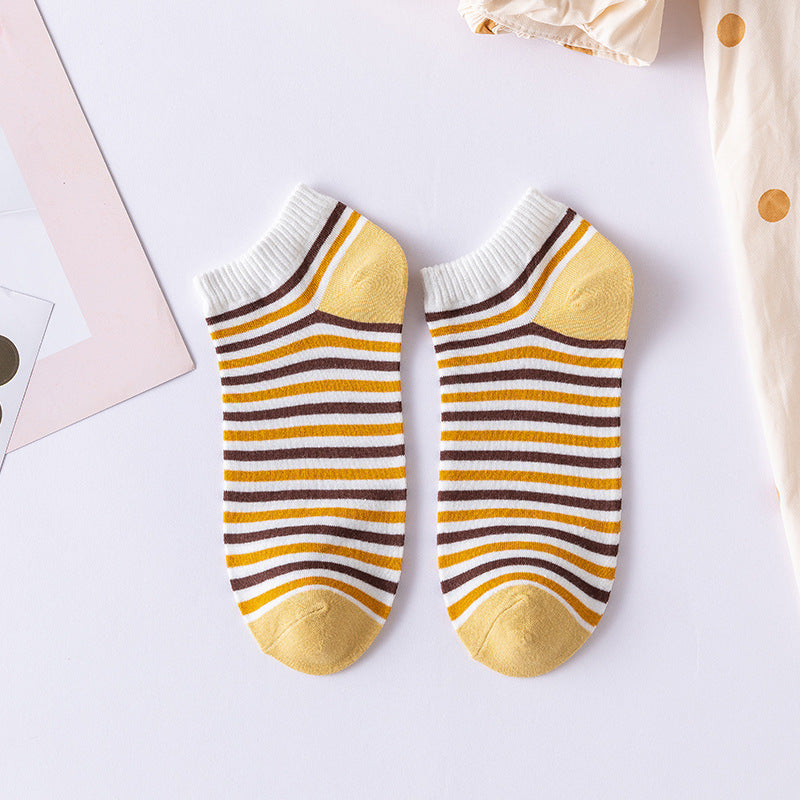 Cartoon Little Bee Boat Socks Pure Female Embroidery Combed Cotton Socks Limorista