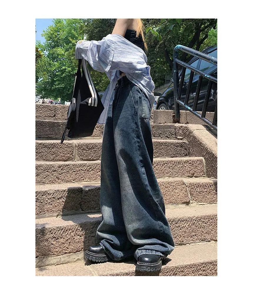Mid-rise Washed Wide-leg Jeans Limorista