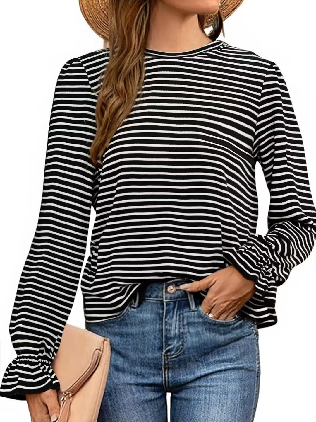 Long-sleeved Winter Base With Striped Square Collar Limorista