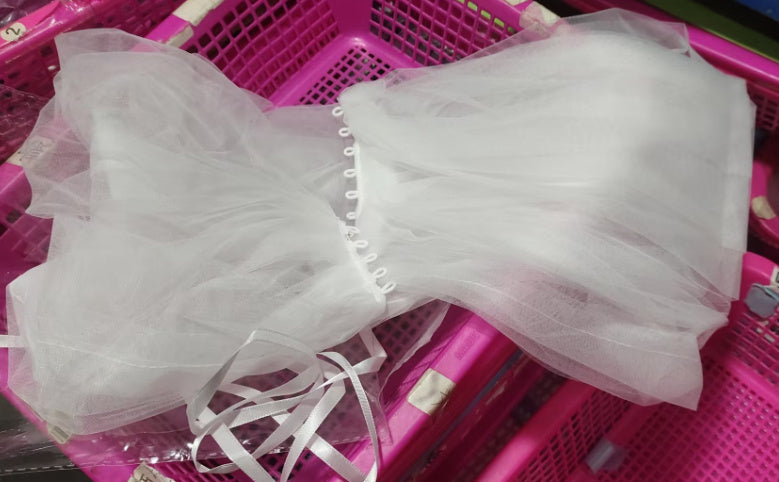 Bridal Wedding Pearl Mesh Thin Cape Limorista