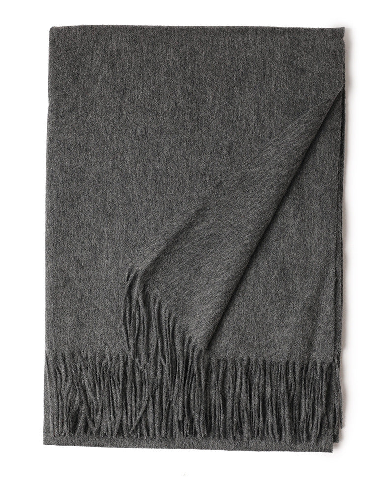 New Solid Color Wool Long Beard Warm Tassel Scarf Thick Limorista