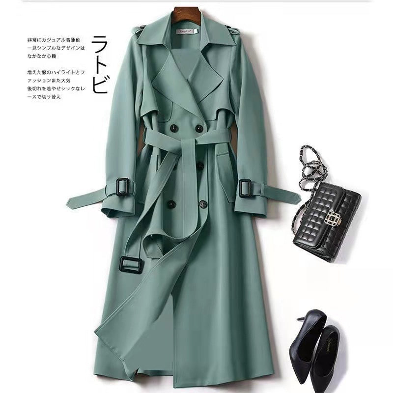 Double-breasted Mid-length Tie Trench Coat Limorista