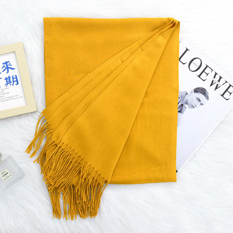 Annual Meeting Warm Cashmere Tassel Scarf Limorista