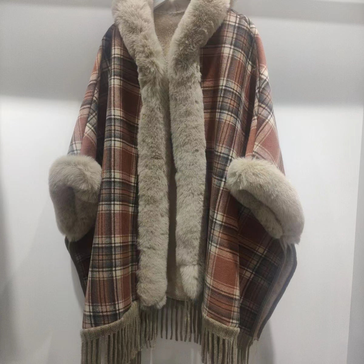 Maillard Plaid, Brushed Thickened Winter Shawl Limorista