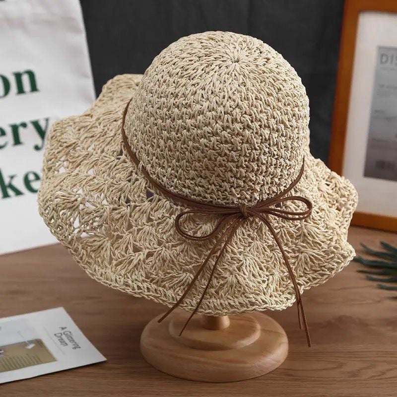 Fashionable Handmade Crochet Straw Hat Limorista