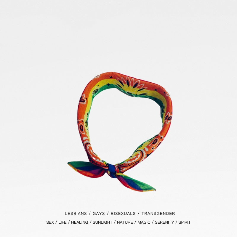 Rainbow LGBT Cotton Outdoor Breathable Striped Square Scarf Hip Hop Limorista