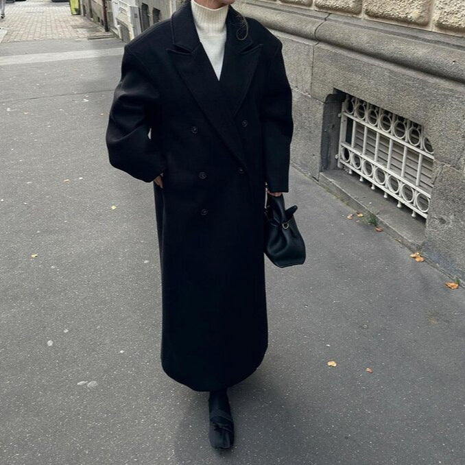 Autumn And Winter Temperament Commute Suit Collar Long Woolen Coat Limorista