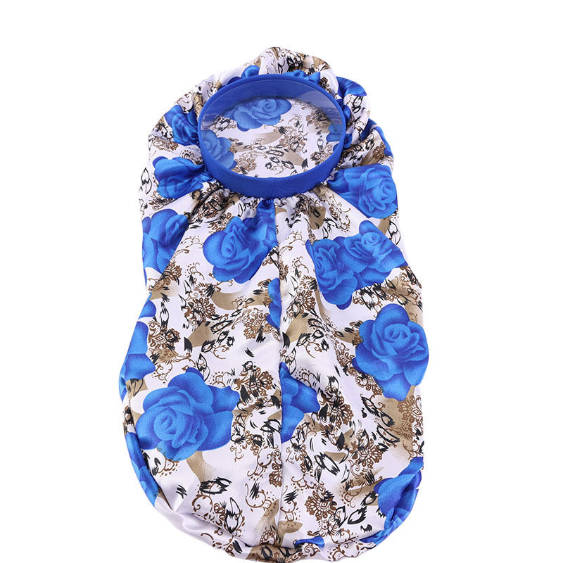 Popular Stretch Headband Satin Night Cap, Hair Care Long Barrel Cap, Perm Hat Limorista