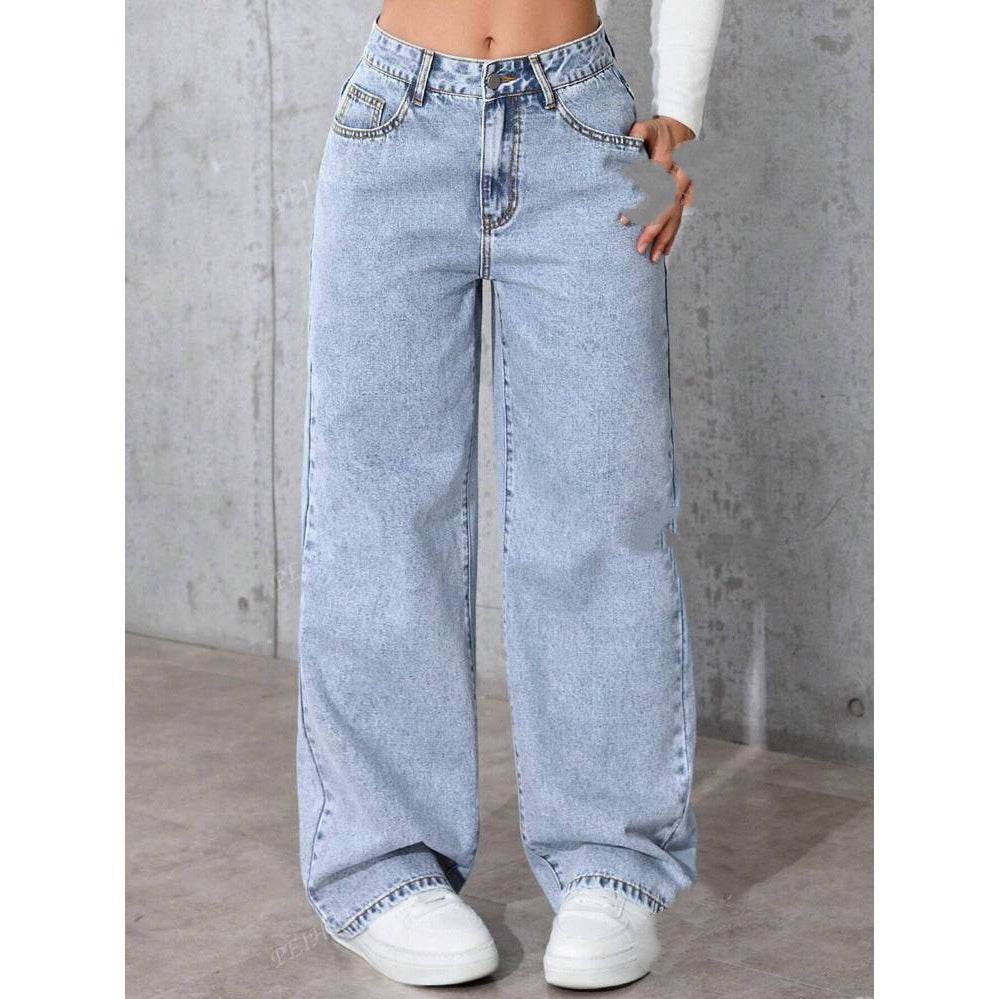 Sweet And Spicy Style High Waist Straight Jeans Limorista
