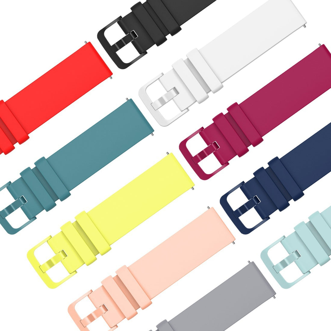 Flat Same Color Buckle Universal Silicone Strap Limorista