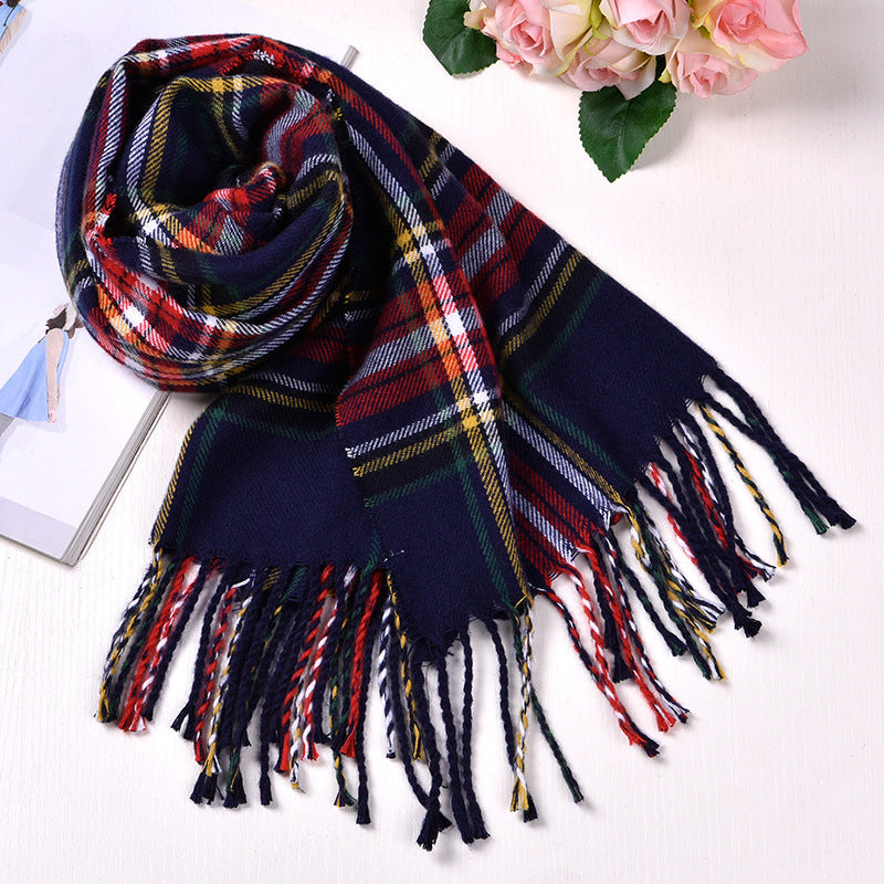 Autumn And Winter British Style Plaid Scarf Winter Limorista
