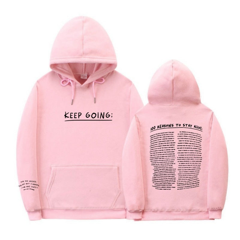 Letter Printing Long-sleeved Drawstring Hooded Sweatshirt With Pockets Fashion Sports Hoodie Womens Clothing Limorista