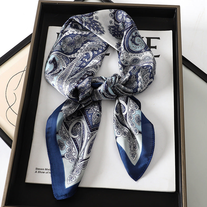 Artificial Silk Striped High-grade Korean Style Stylish Beach Arm Bag Silk Scarf Limorista