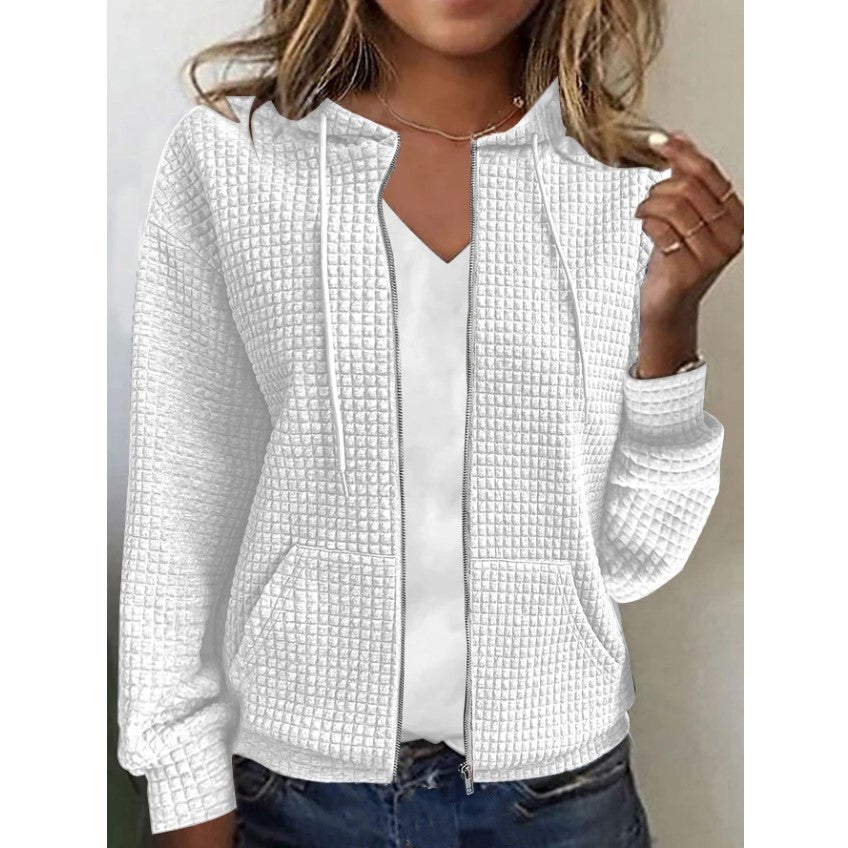 Style Hooded Cardigan Zipper Top For Women Limorista