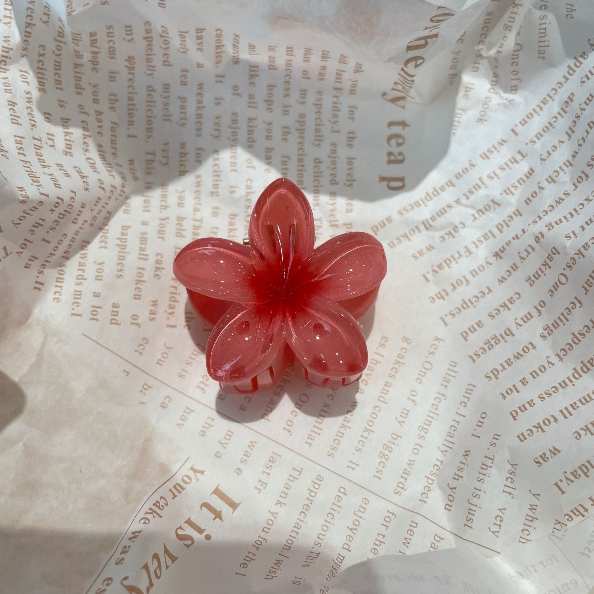 4CM Plumeria Rubra Grip Flower Barrettes Female Limorista