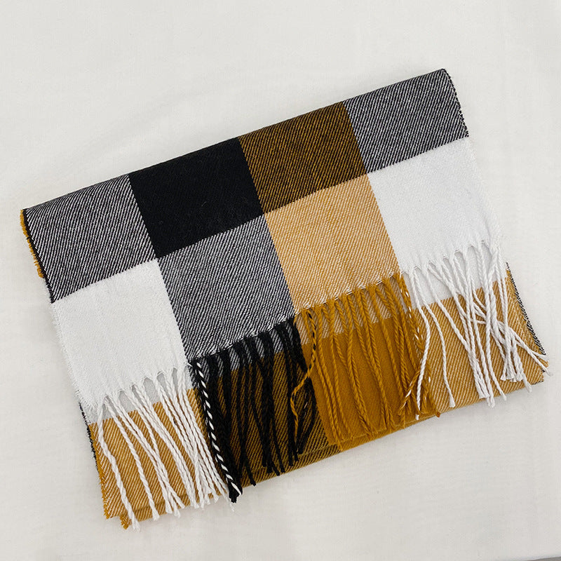 Autumn And Winter British Style Plaid Scarf Winter Limorista
