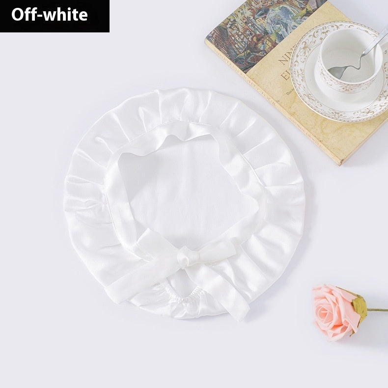 Encrypted Satin Silk Plain Satin Confinement Household Hair Care Lace-up Nightcap Limorista