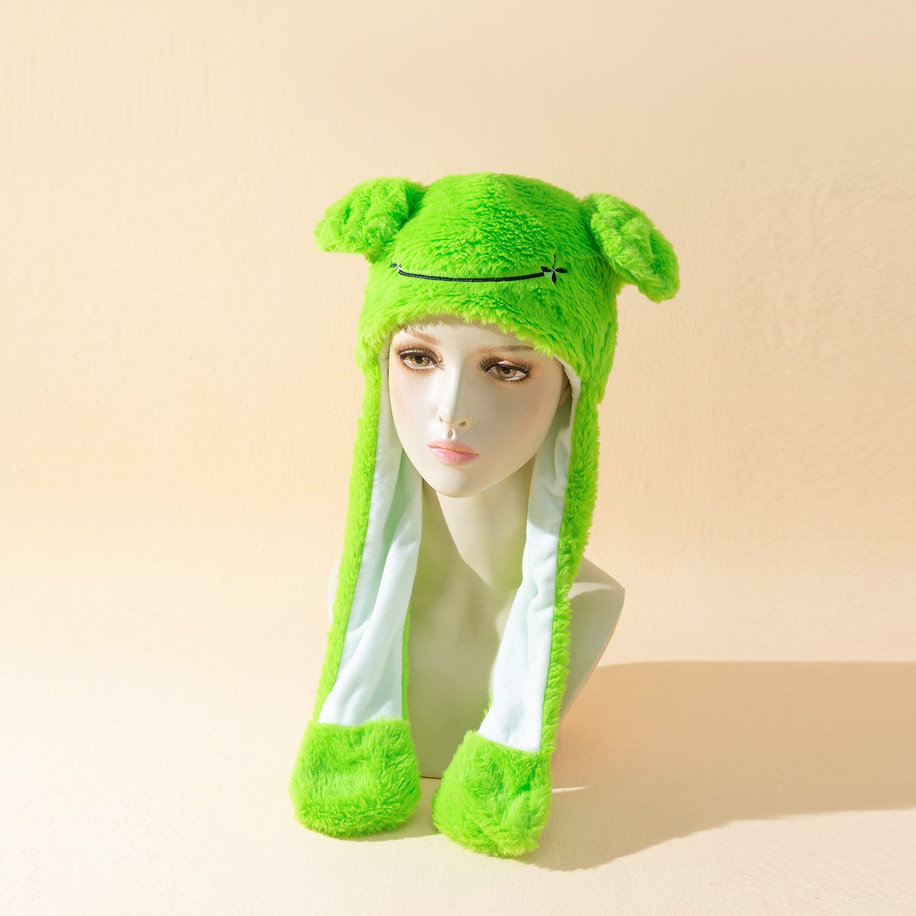 Autumn And Winter Cute Animal Plush Moving Ear Hat Limorista
