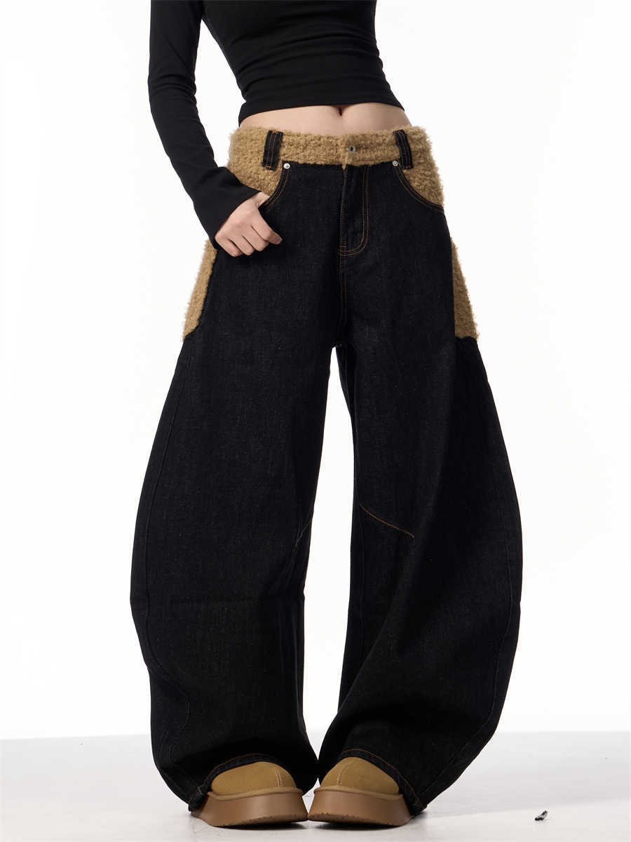 Retro Minority Design Inside-out Wear Stitching Jeans For Women Limorista