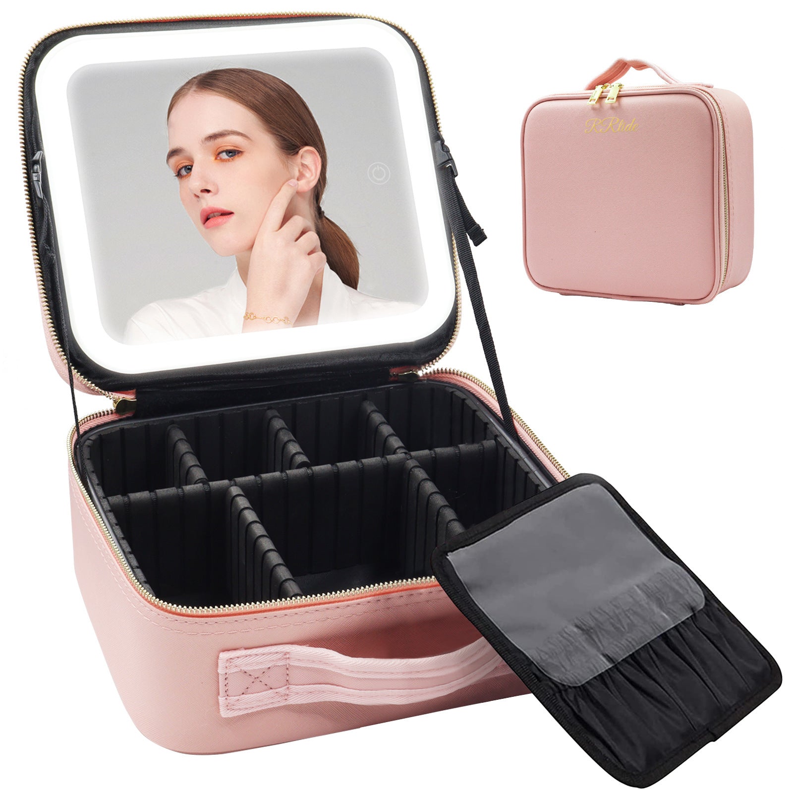Large Capacity Cosmetic Case With LED Mirror High Sense Multifunctional Storage For Makeup Artist Cosmetic Bag Limorista