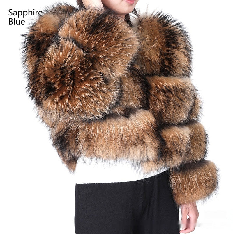 Warm Short Raccoon Fur Women&