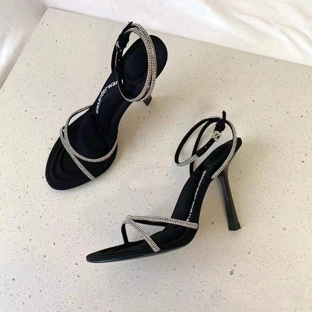 High Heels Rhinestone Cross Strap Stiletto Limorista