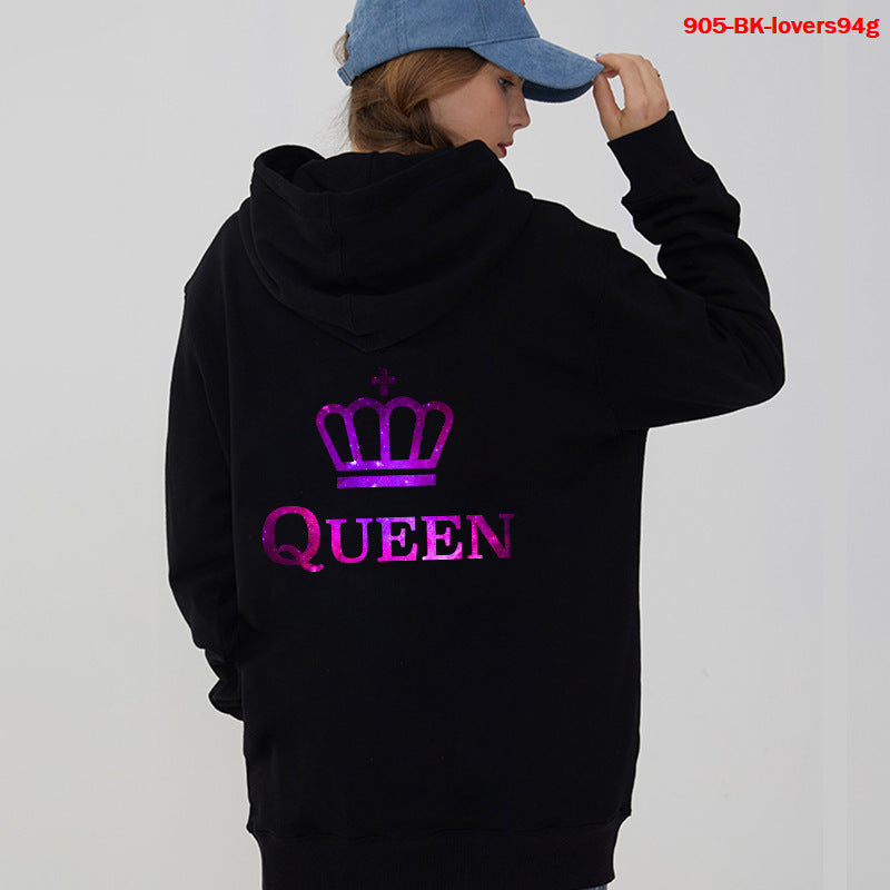 Women Hoodies King Queen Printed Sweatshirt Lovers Limorista