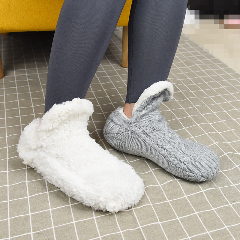 In Winter Add Fleece And Thicken Warm Slippers And Socks Limorista