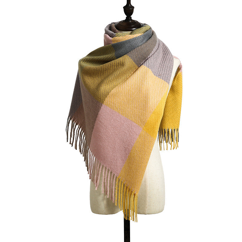 New Cashmere Tassel Thickened Cold And Warm Scarf Limorista