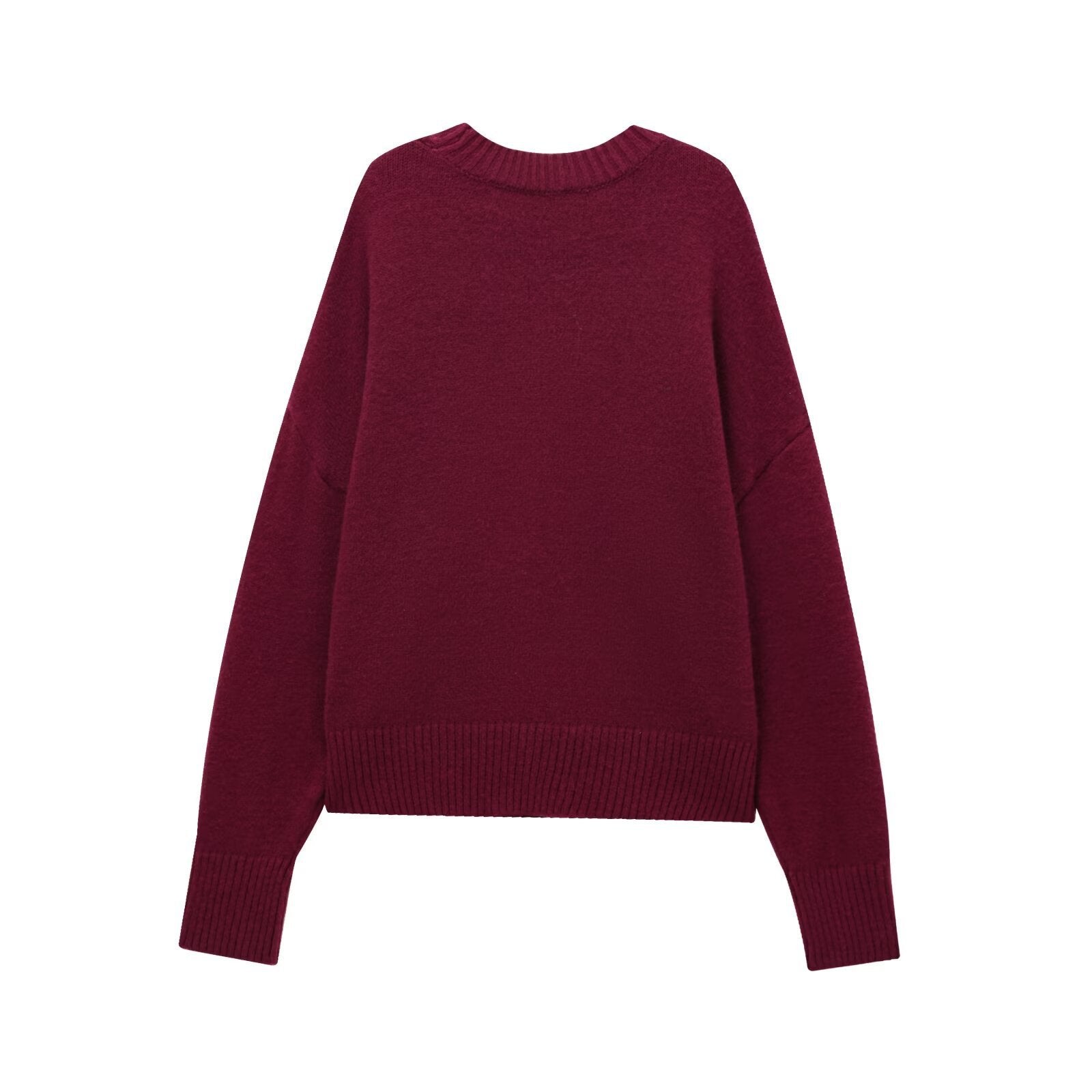 Versatile Solid Color Long Sleeve Soft Sweater Limorista