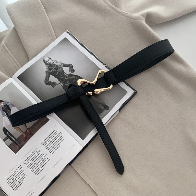 Thin Belt With Suit Coat Knot Decoration Limorista