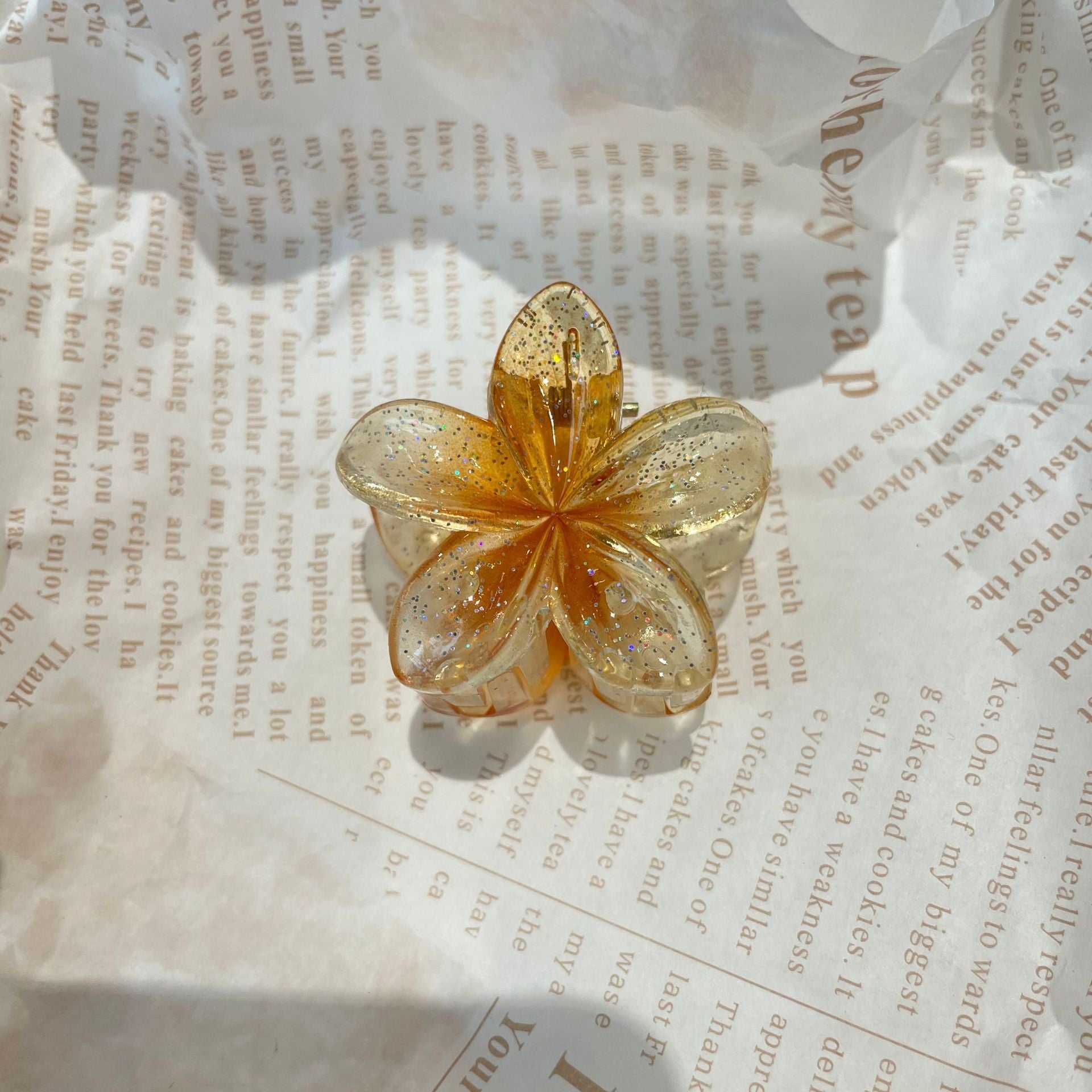 4CM Plumeria Rubra Grip Flower Barrettes Female Limorista