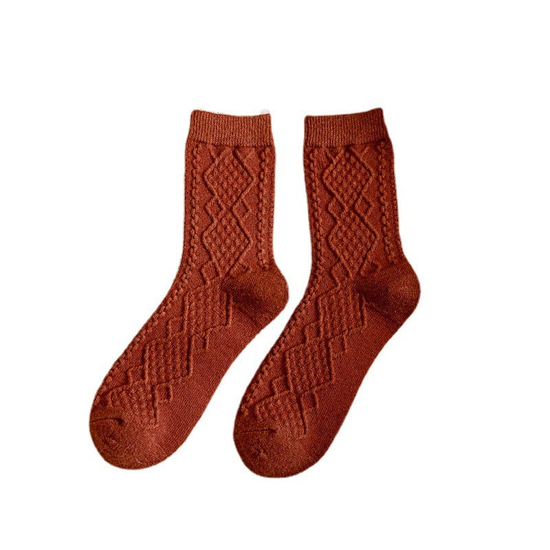 Solid Color Fashion Warm Classic Pattern Wool Socks Limorista
