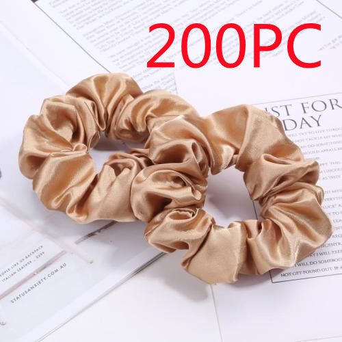 European And American Cloth Circle Head Rope Pure Color Headdress Hair Rope Limorista