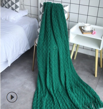 Sofa Blanket Air Conditioning Blanket Three-dimensional Water Wave Monochrome Double Wave Limorista