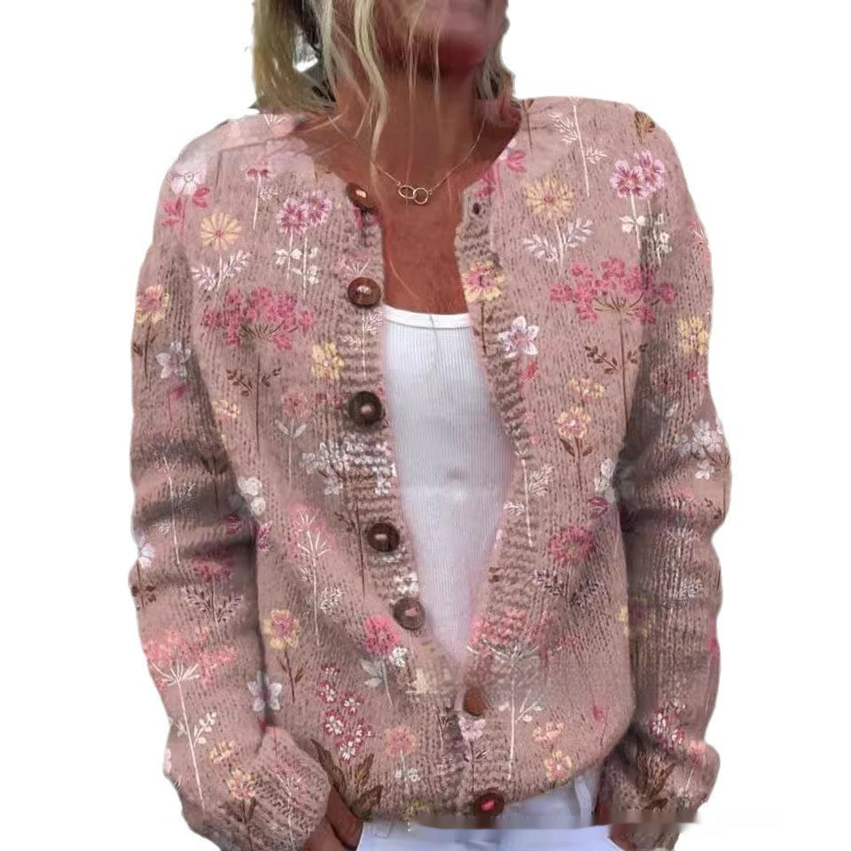 Printed Casual Cloak Coat Cardigan Sweater Limorista