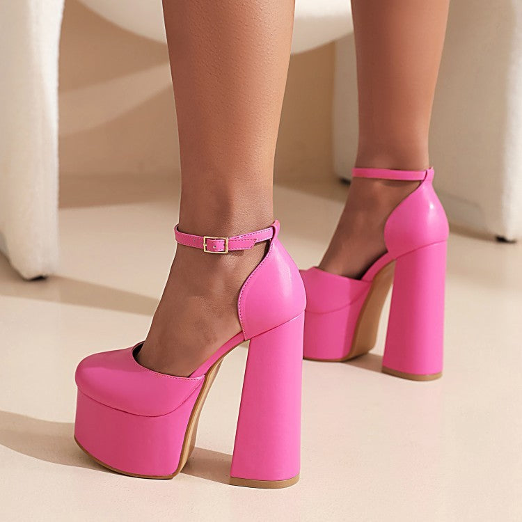 Ladies Sandals Buckle High Heel Platform Limorista