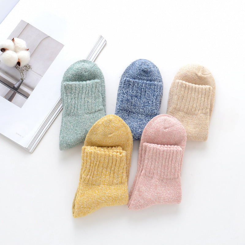 Winter Rhombus Wool Socks Thick Line Medium Tube Limorista