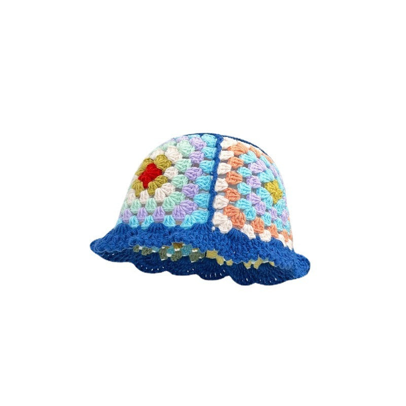 Japanese-style Retro Hollow Flower Handmade Knitted Bucket Hat Women Limorista