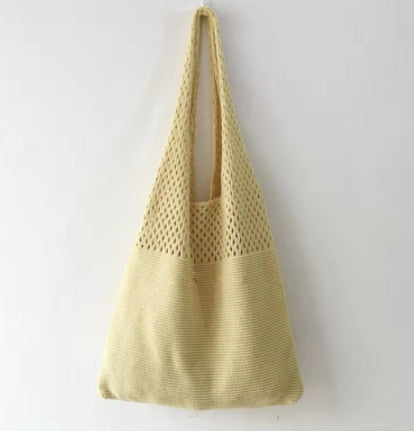 Simple Vintage Cutout Knit Tote Bag Limorista
