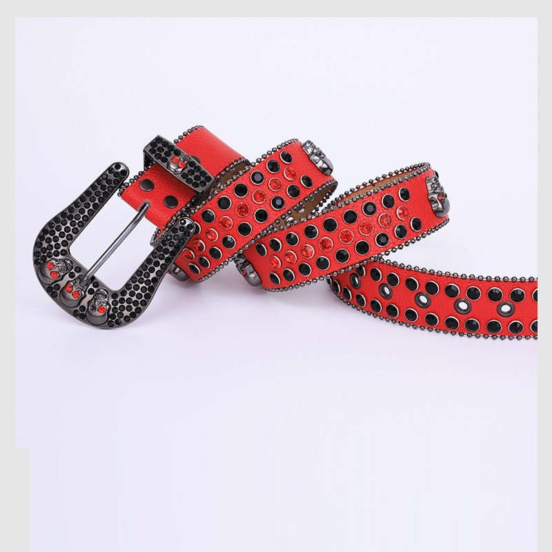 Fashionable And Popular Skull Rhinestone Belt Limorista