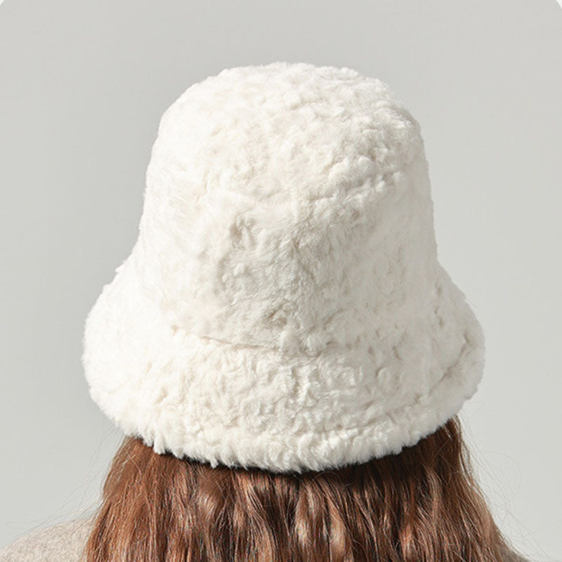 Lambswool Fisherman Hat Winter Warm Fashionable Solid Color Hats For Women Limorista