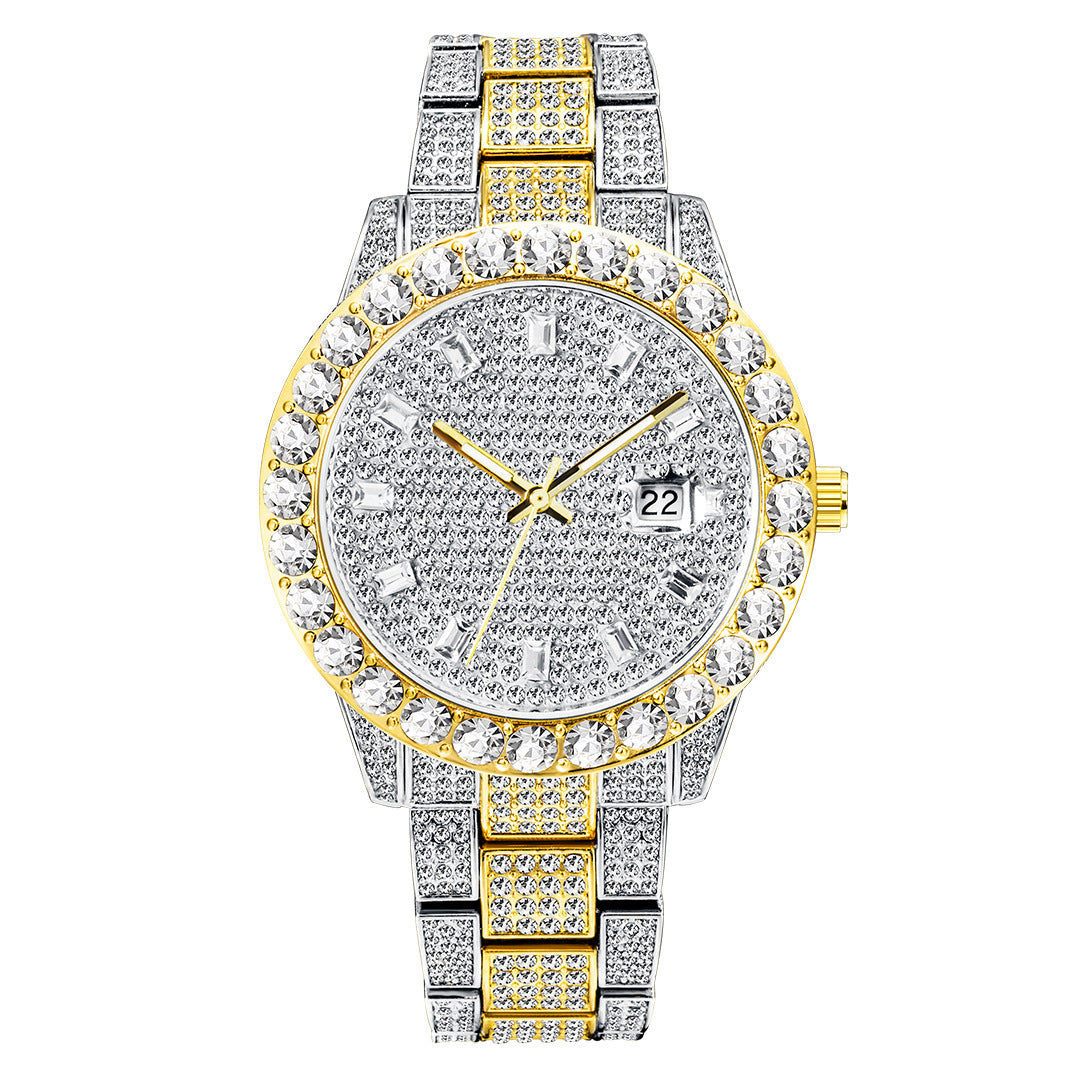 Fashionable Large Dial Full Diamond Watch Limorista