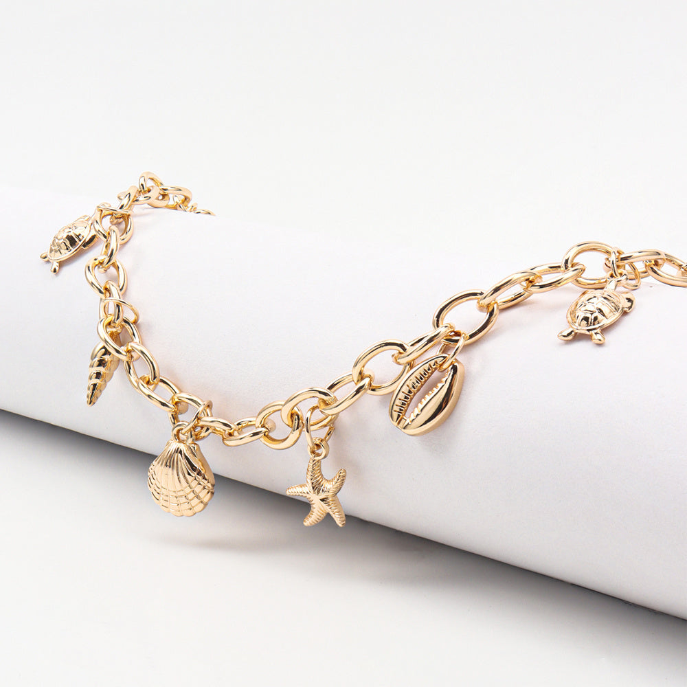 New Metal Waist Chain Summer Beach Body Chain Shell Starfish Charm Gold Decorative Dress Punk Belt Limorista