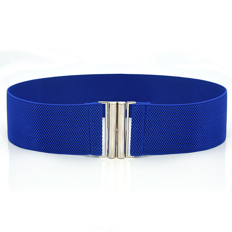 Elastic Elastic Silver Buckle Wide Belt Decorated Skirt Accessories Limorista