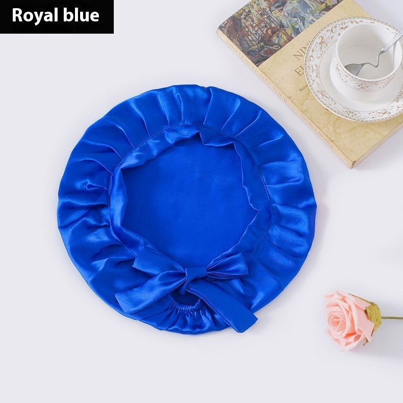 Encrypted Satin Silk Plain Satin Confinement Household Hair Care Lace-up Nightcap Limorista