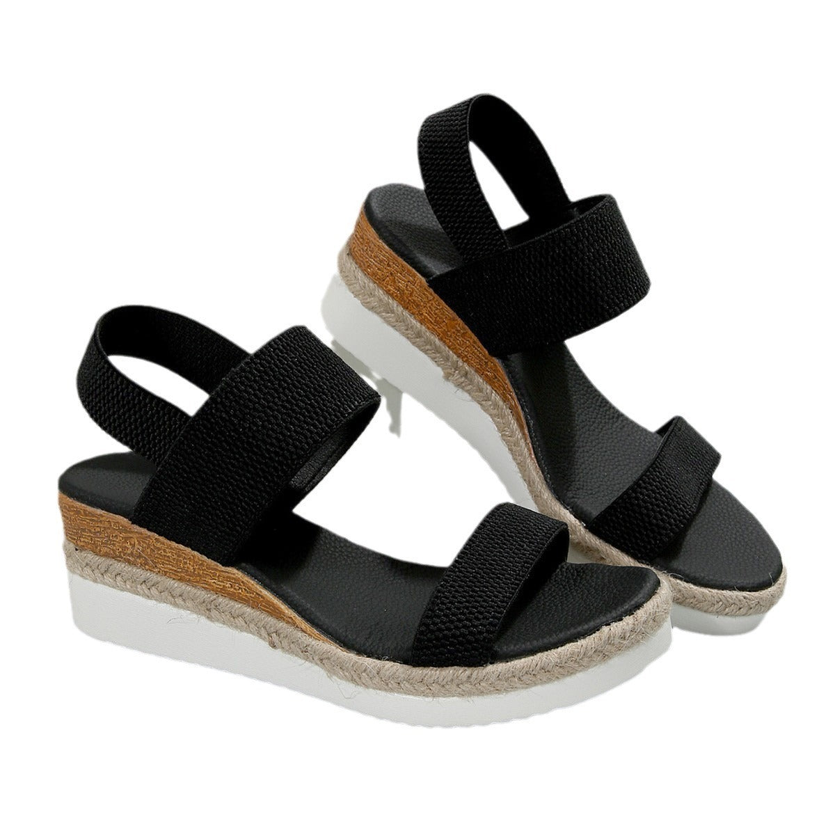 Peep Toe Plus Size Buckle Wedge Platform Limorista